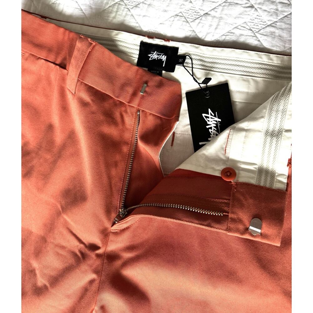 Stussy Vintage MENS cropped straight leg modern pants NWT size 32 burnt orange - Picture 4 of 11